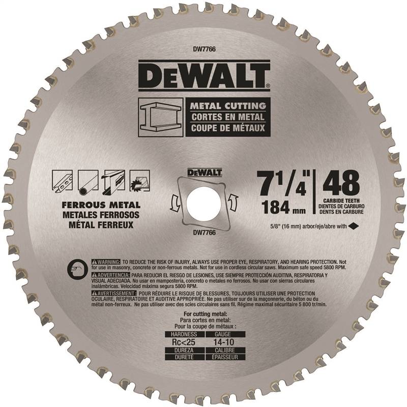 DEWALT 7766 7-1/4 METAL BLADE 48T FERROUS