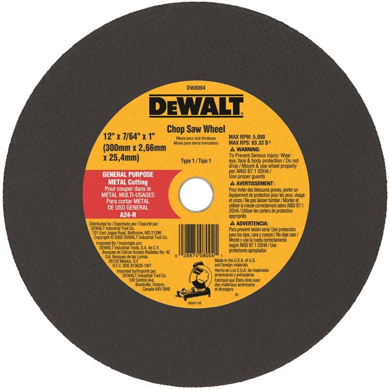 DEWALT 8004 12 METAL WHEEL "