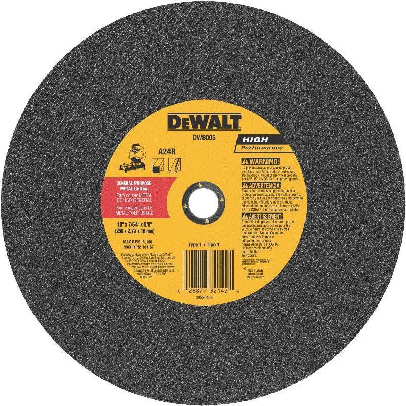 DEWALT 8005 10 METAL CUT WHEEL "