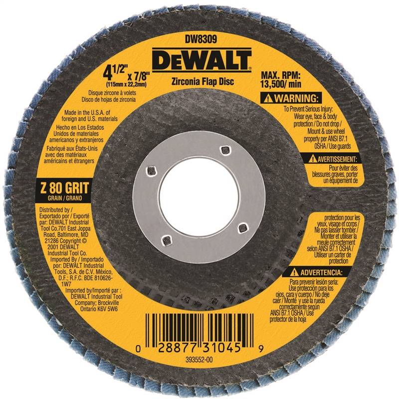 DEWALT 8309 80G ZIRCONIA DISC 4-1/27/8""