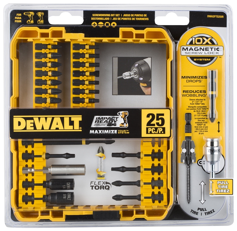 DEWALT 25-PIECE FLEX TORQ SET SCREWDRIVER BIT SET DWA2FTS25IR