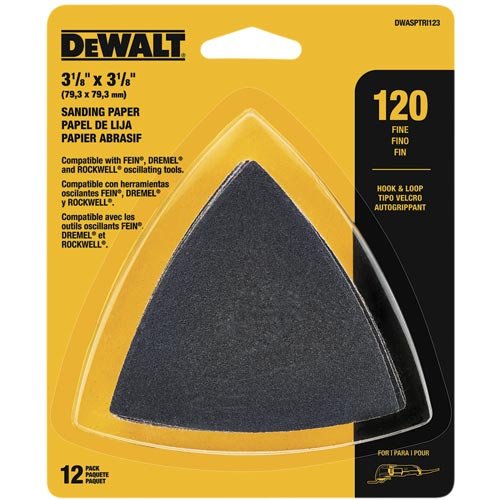 DEWALT H&L TRIANGLE SANDPAPER 120 GRIT 12-PACK
