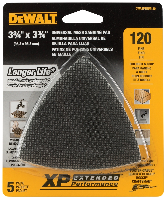 DEWALT MESH TRIANGLE 120 GRIT FOR OSCILLATING TOOL 5-PACK