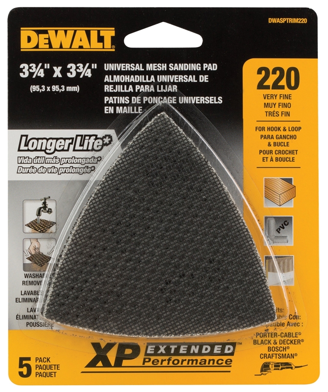 DEWALT MESH TRIANGLE 220 GRIT FOR OSCILLATING TOOL 5-PACK