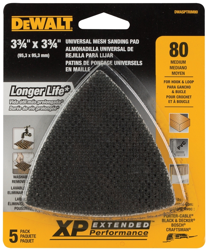 DEWALT MESH TRIANGLE 80 GRIT FOR OSCILLATING TOOL 5-PACK