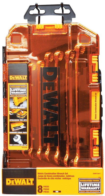 DEWALT 8PC COMBO WRENCH SET MM IC COMBINATION WRENCH SET