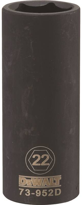 DEWALT 22MM 1/2 DEEP DR IMPACT SOCKET MECHANIC'S TOOL"
