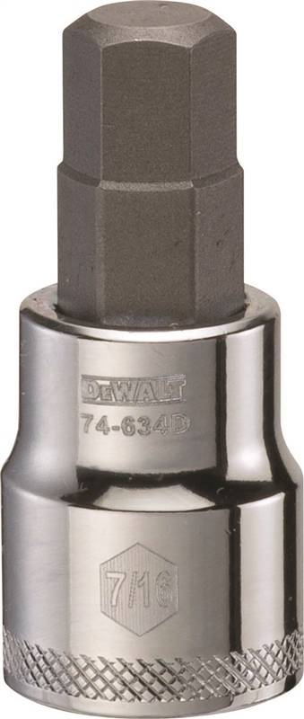 DWMT 3/8 DR HEX BIT SKT 7/16" N SAE"