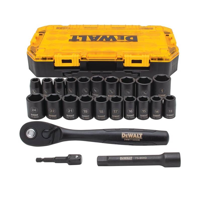 DEWALT 23PC 1/2 DRIVE SOCKET SET IMPACT"