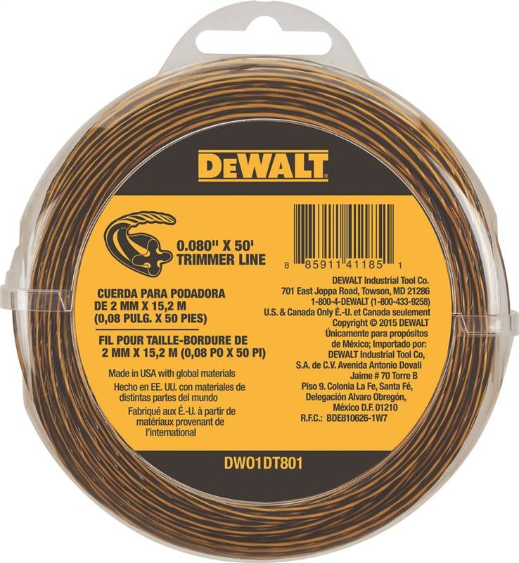 DEWALT 50' STRING TRIMMER LINE .080 STRING FOR FLEXVOLT