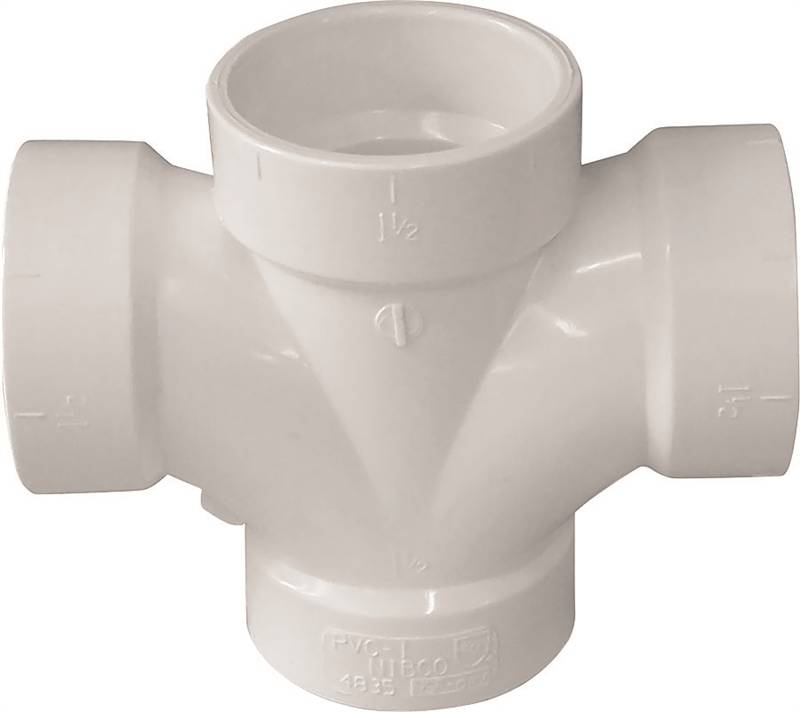 PVC 3 DOUBLE SANITARY TEE DWV "