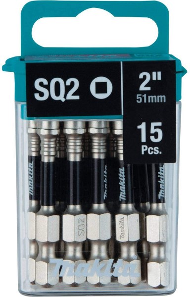 MAKITA #2 SQ 2 POWER BIT 15/PK SQUARE IMPACT XPS"