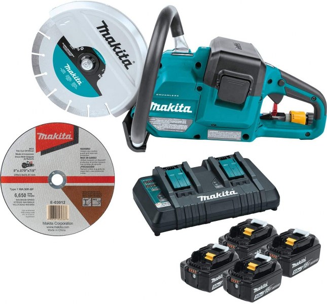Makita 18v X2 9 Power Cutter Kit W/ 4 Batteries"