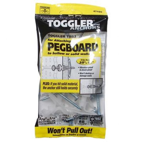 3/8 - 1/2 PEGBOARD ANCHOR 9/PK