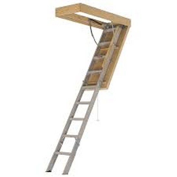 AH2510 ALUM ATTIC LADDER RO 25-1/2X54"  7-8"-10'3" 375#"