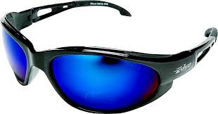 EDGE SAFETY GLASSES BLACK/BLUE MIRROR SW118